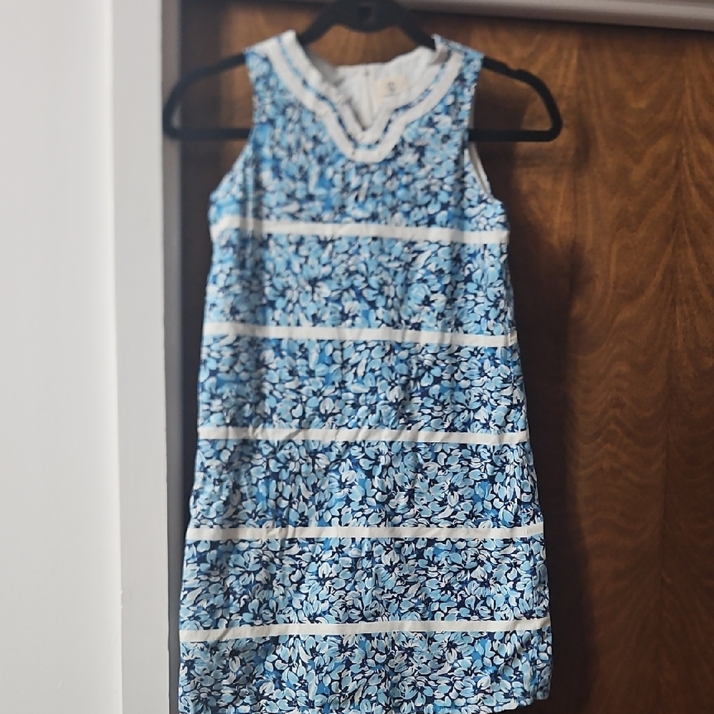 Lands' End Kids Dress in Blue and White Floral